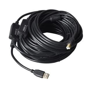 15 m USB 2.0 Spausdintuvo kabelis su aktyviu signalu A į B