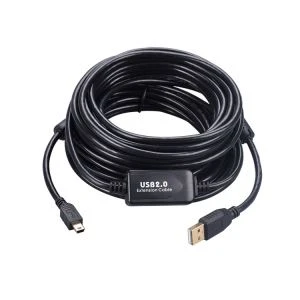 30ft USB 2.0 A į Mini 5 PIN aktyvus kartotuvas fotoaparato kabelis