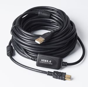 33ft USB 2.0 A-B stiprintuvo kabelis su aktyviu stiprintuvu